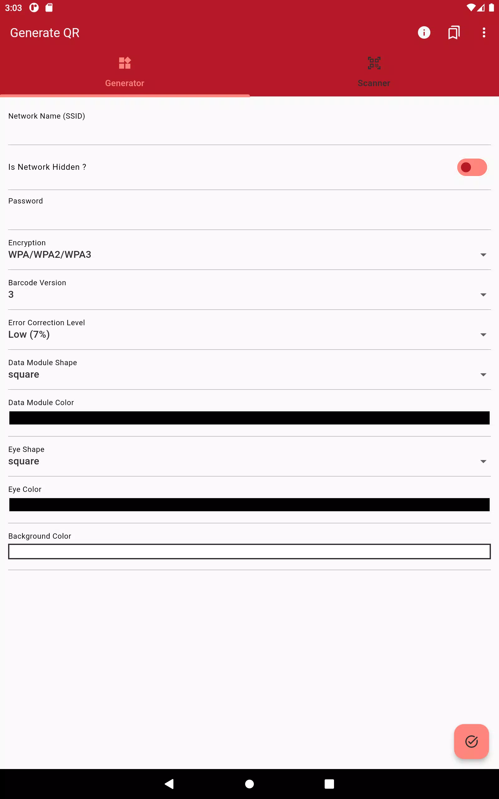 WiFi QR Code Generator Screenshots
