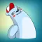 White Funny Bear Stickers