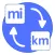 Miles to km