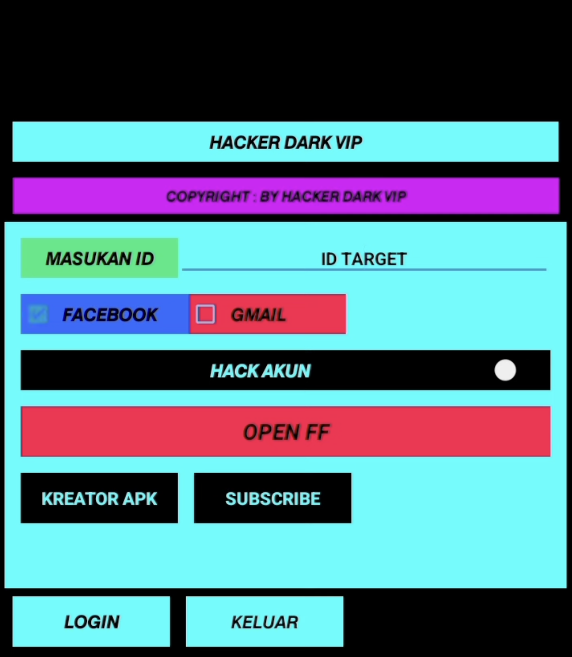 Unlock Free Fire with Hacker Dark VIP - Ultimate Hacking - PGYER APKHUB