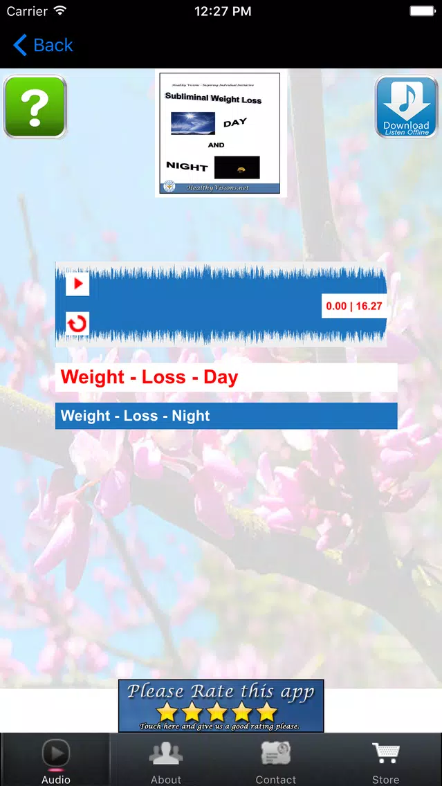 Subliminal Weight Loss Night for iPhone Screenshots