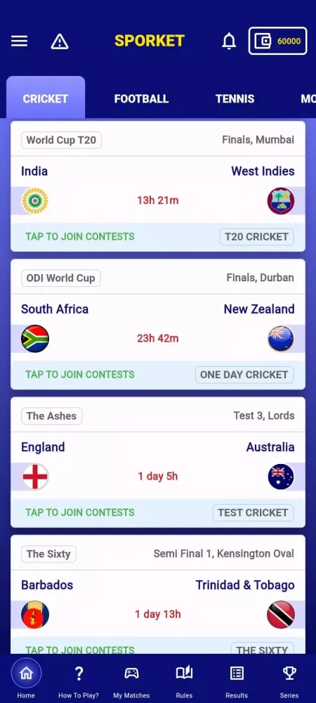 Sporket: Multi-Sports Fantasy Screenshots