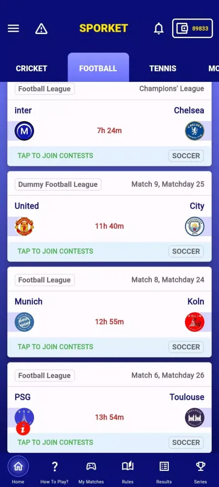 Sporket: Multi-Sports Fantasy Screenshots