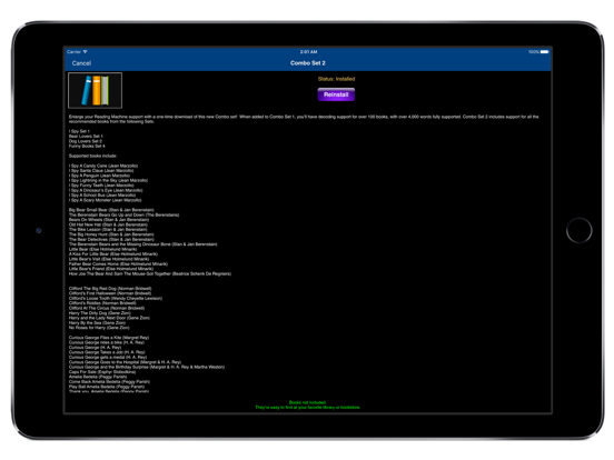 Reading Machine – Full Install iPad Screenshots