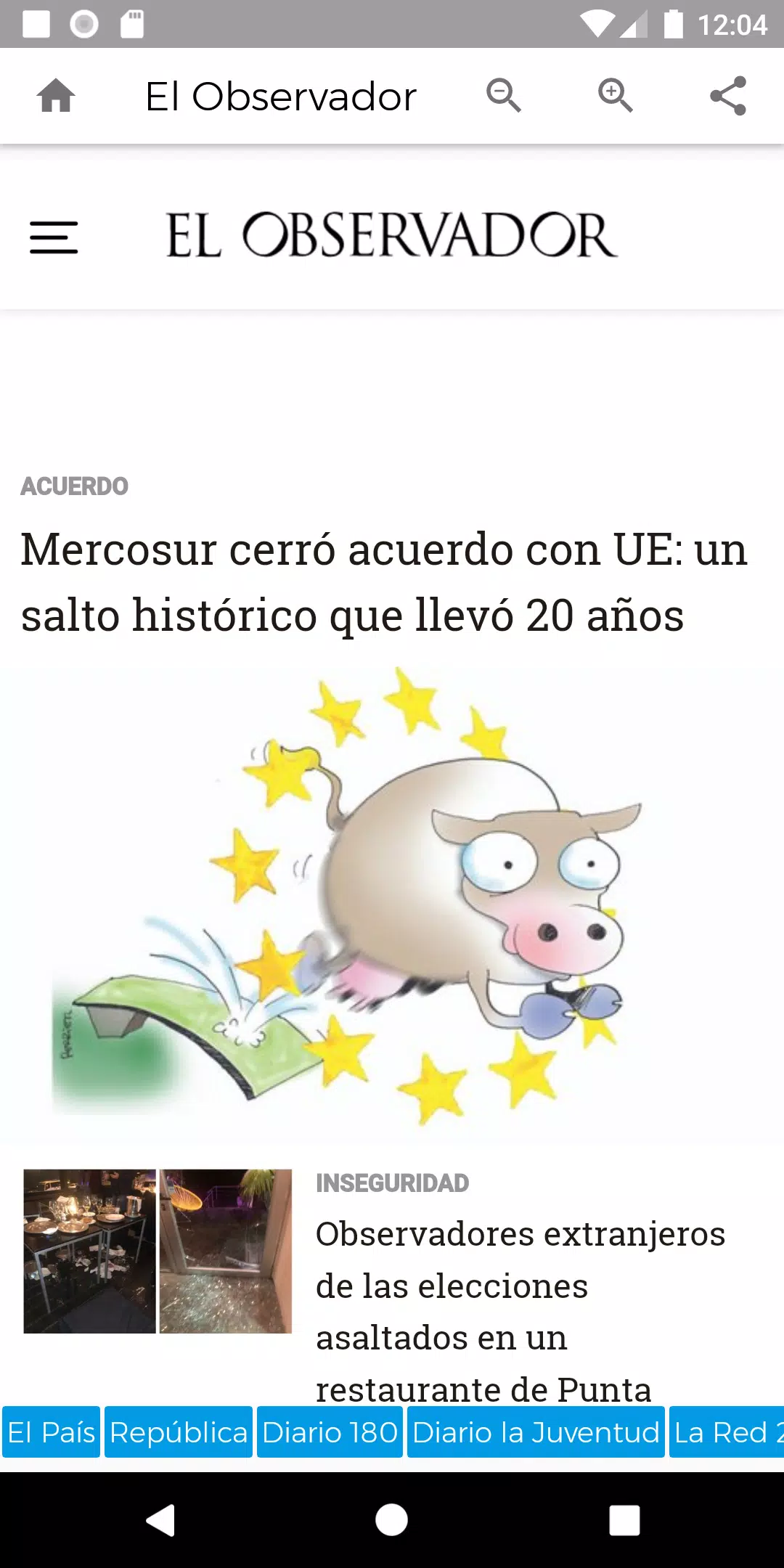 Tangkapan layar Diarios Uruguayos