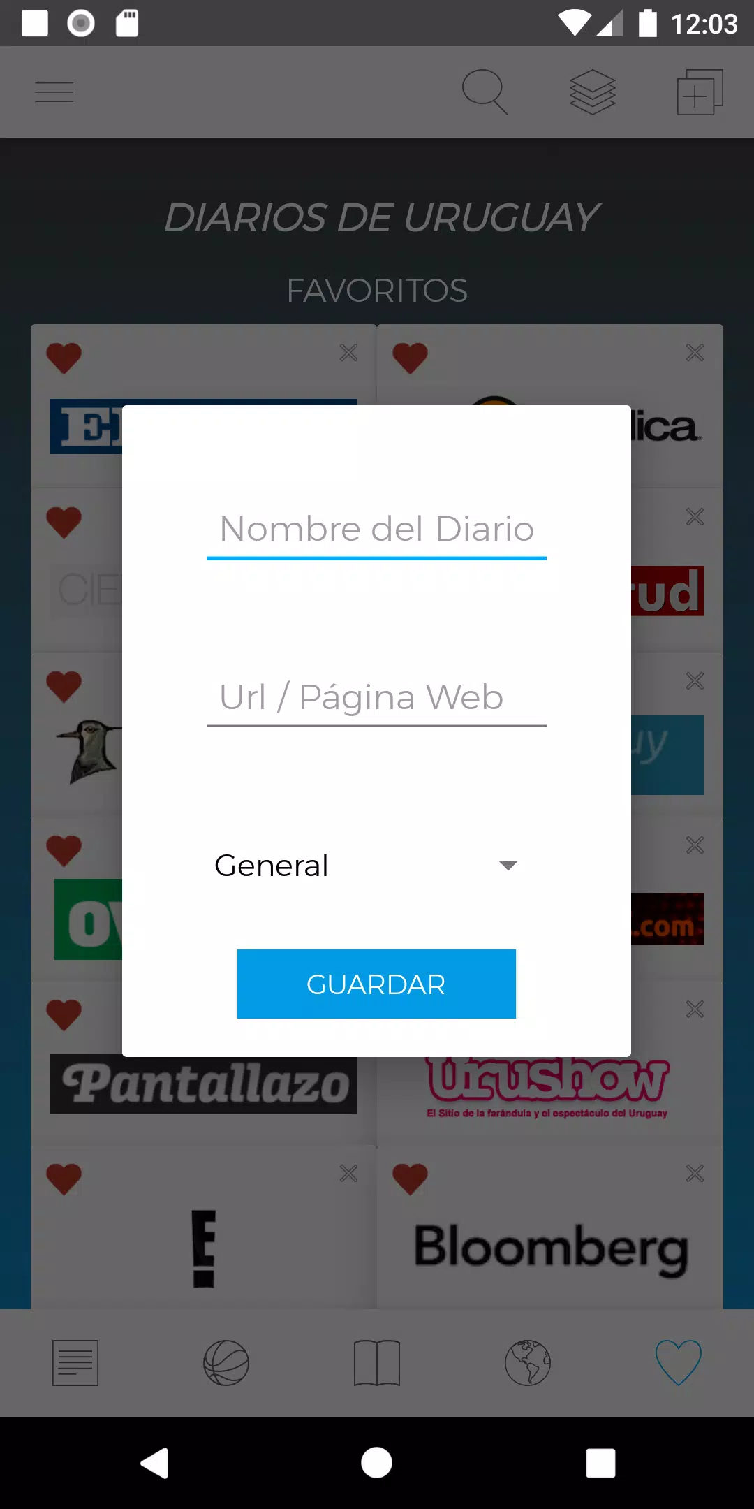 Tangkapan layar Diarios Uruguayos