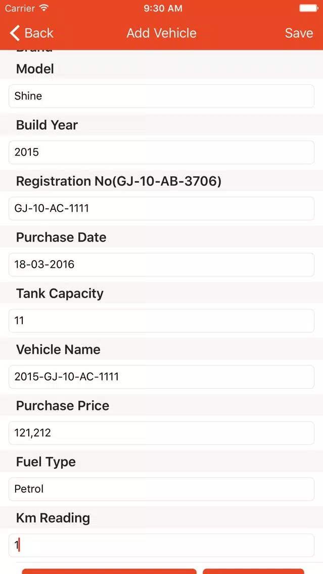 Automobile Manager Screenshots