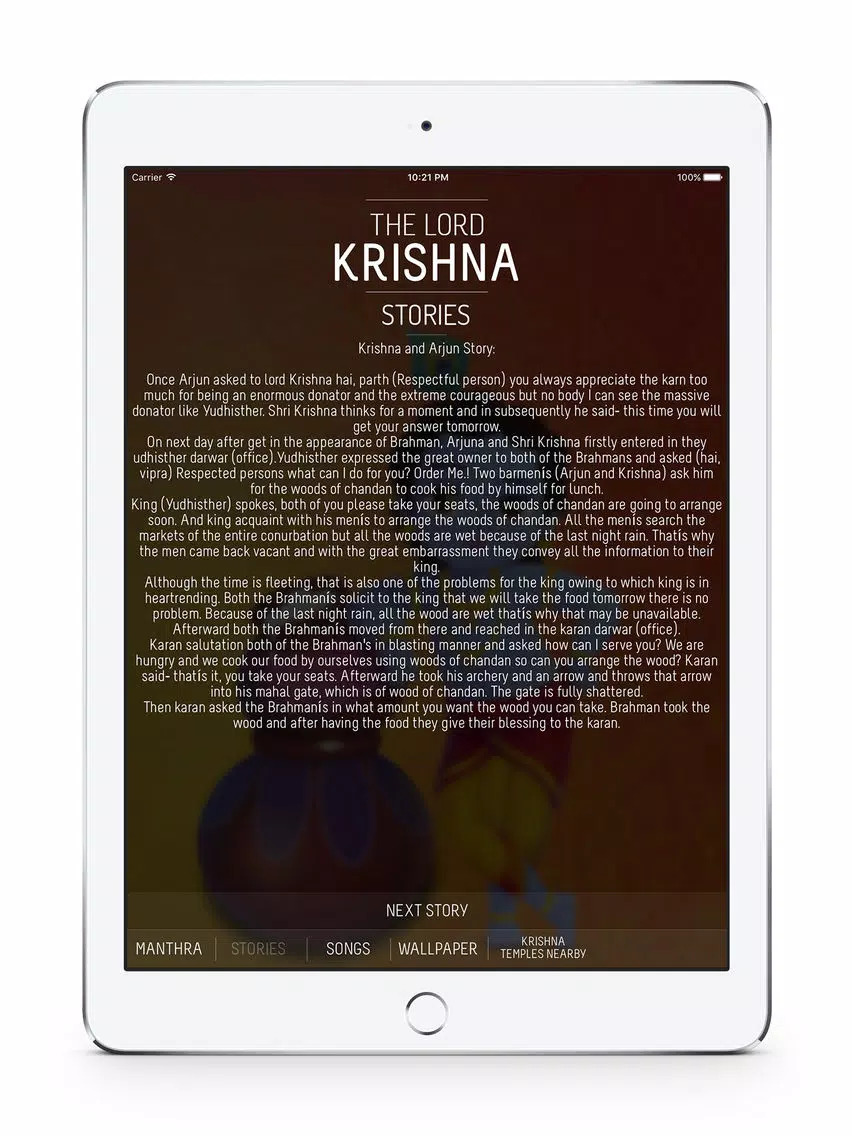 Lord Krishna : Mantras, Stories, Songs, Wallpapers, Krishna Temples iPad Screenshots