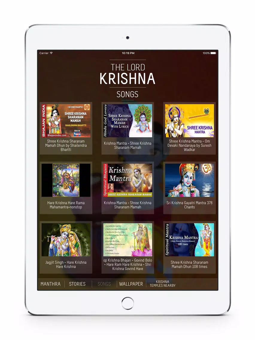 Lord Krishna : Mantras, Stories, Songs, Wallpapers, Krishna Temples iPad Screenshots