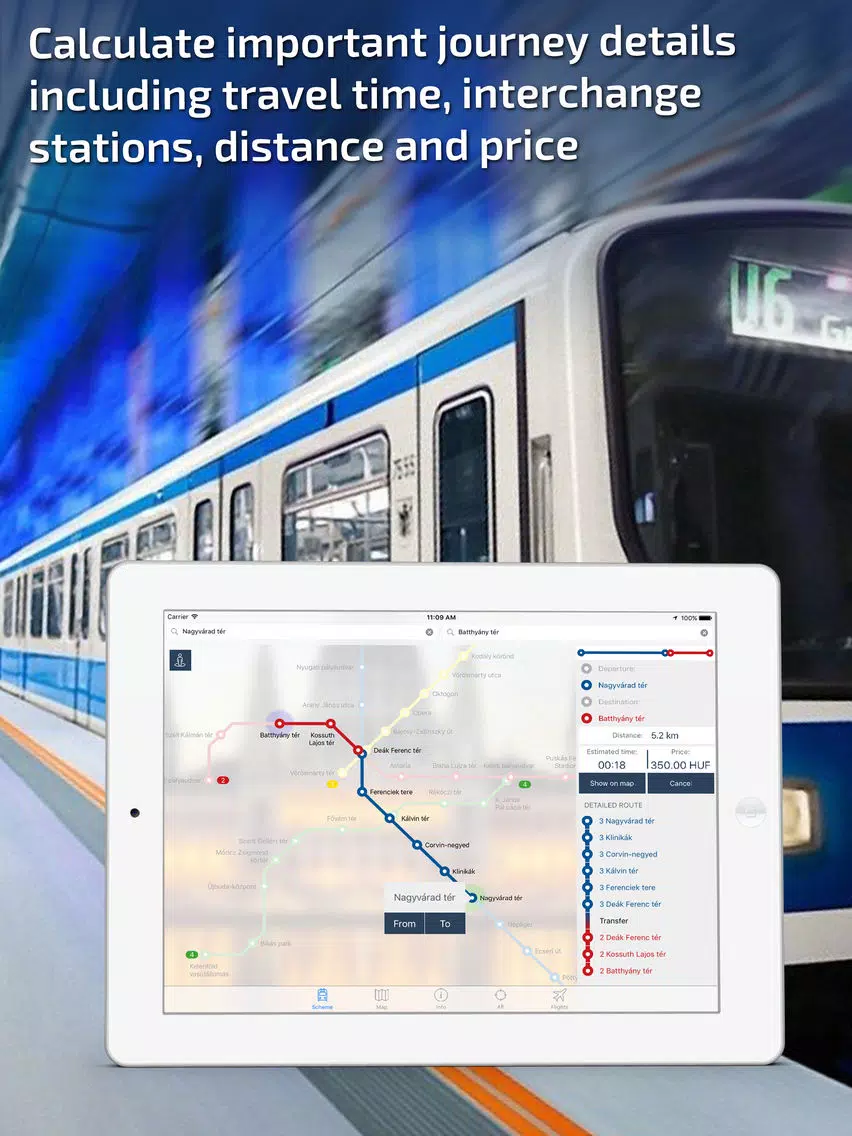 Budapest Metro Guide and Route Planner iPad Screenshots