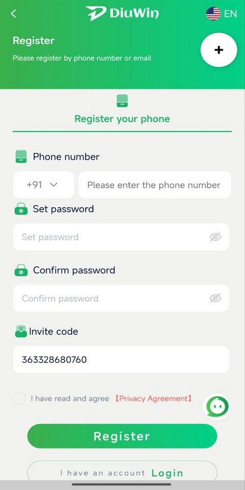 Diuwin Game Login Screenshots
