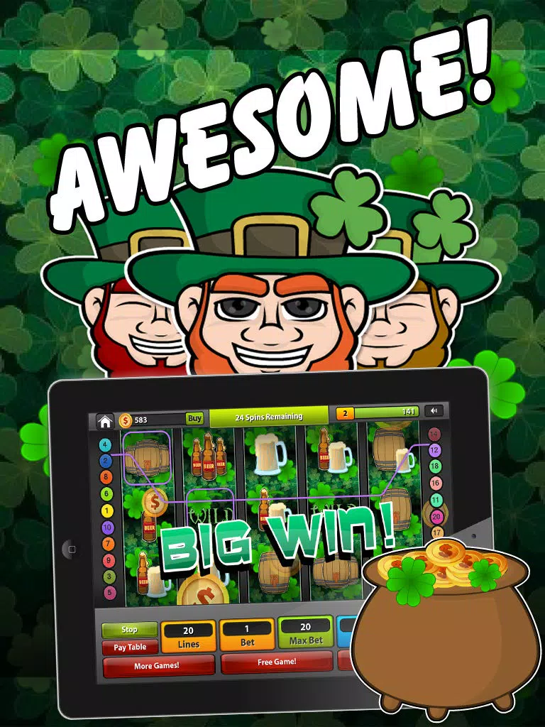 Leprechaun Slots FREE – Spin the Irish Luck Bonus Casino Wheel , Big Win Jackpot Gold Fortune Fever iPad Screenshots