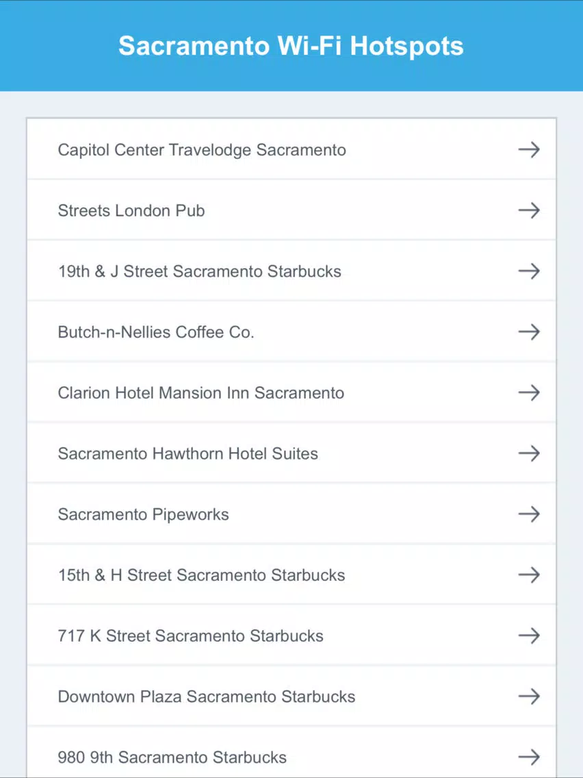 Sacramento Wifi Hotspots iPad Screenshots