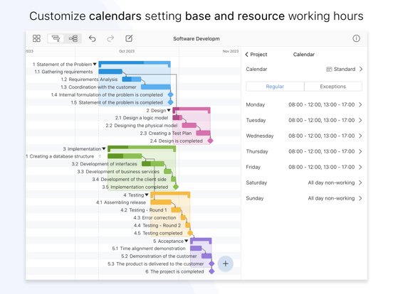 Project Office X: Gantt chart iPad Screenshots