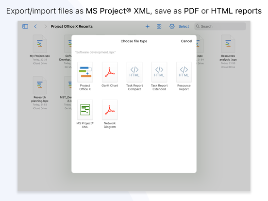 Project Office X: Gantt chart iPad Screenshots