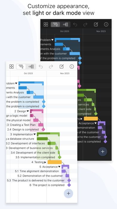 Project Office X: Gantt chart Screenshots