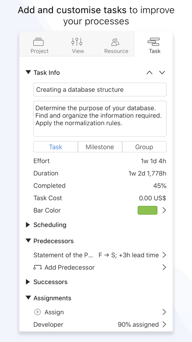 Project Office X: Gantt chart Screenshots
