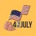 Independence Day USA Stickers
