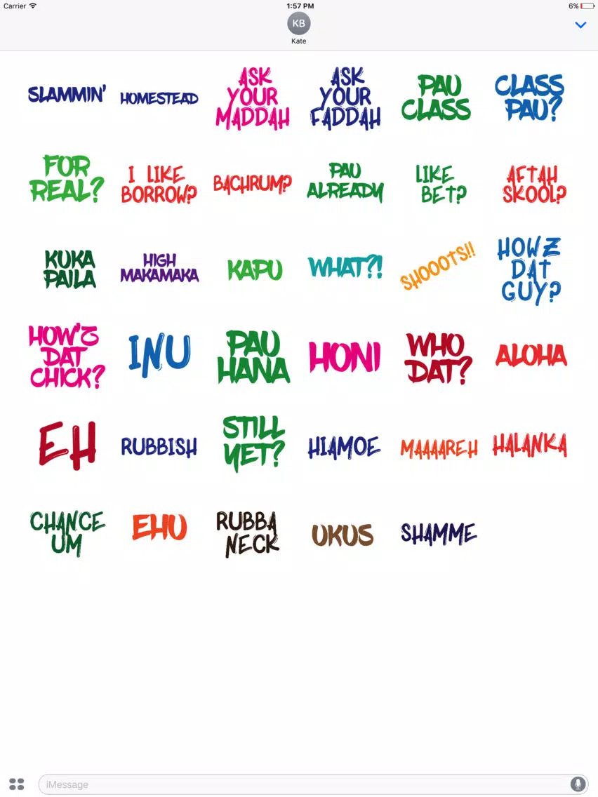 Hawaii Slang Sticker Pack 3 iPad Screenshots