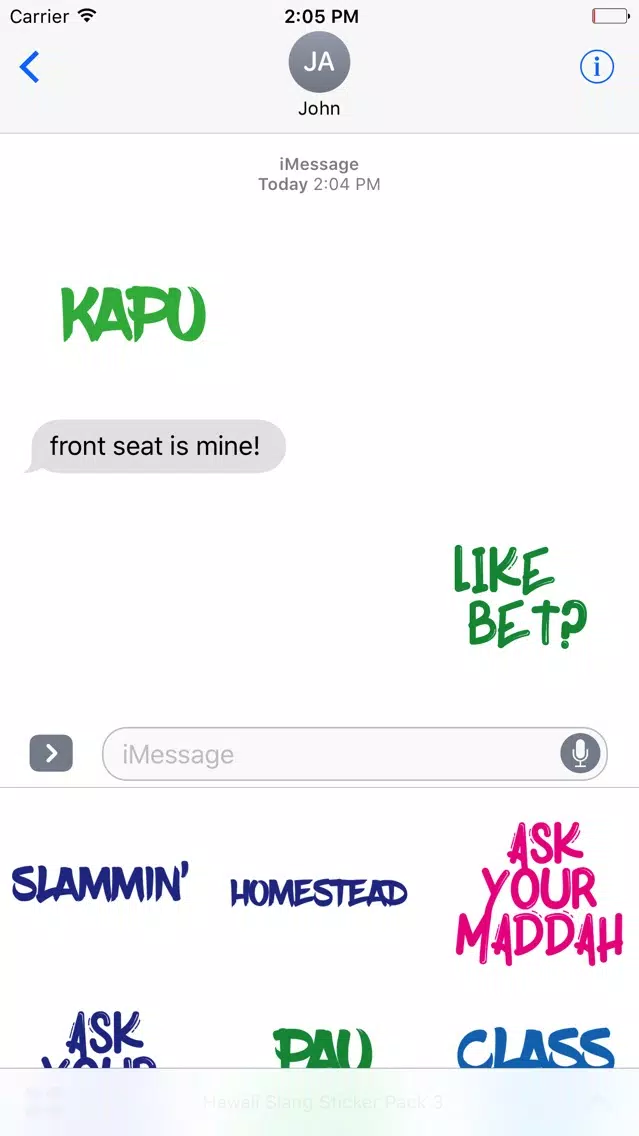 Hawaii Slang Sticker Pack 3 Screenshots