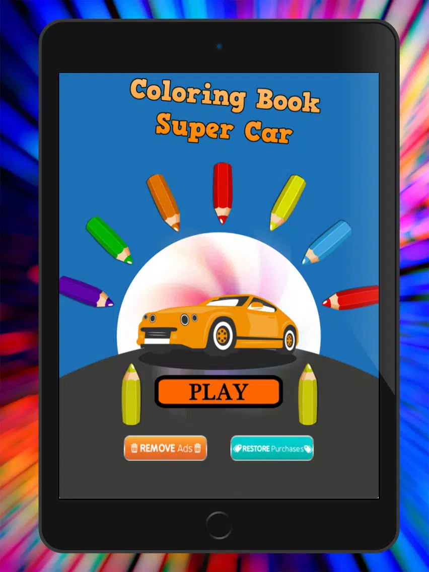Capturas de pantalla de Kids Vehicle Coloring Book Drawing Painting Game iPad 