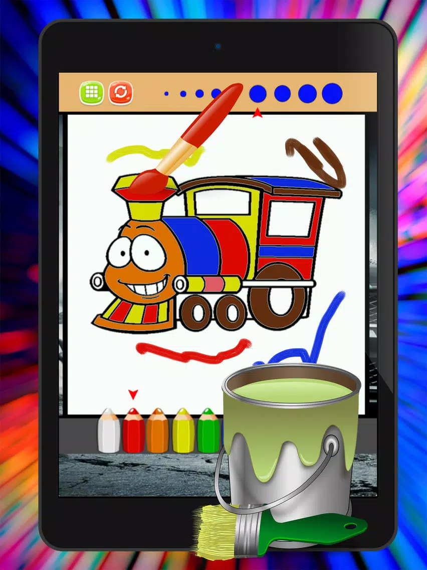 Capturas de pantalla de Kids Vehicle Coloring Book Drawing Painting Game iPad 