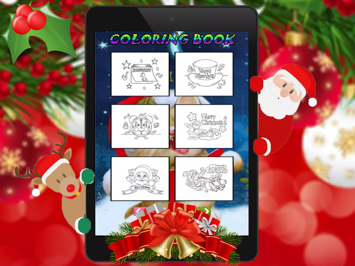 christmas coloring book - drawing & painting pages for preschool kids iPad 应用截图