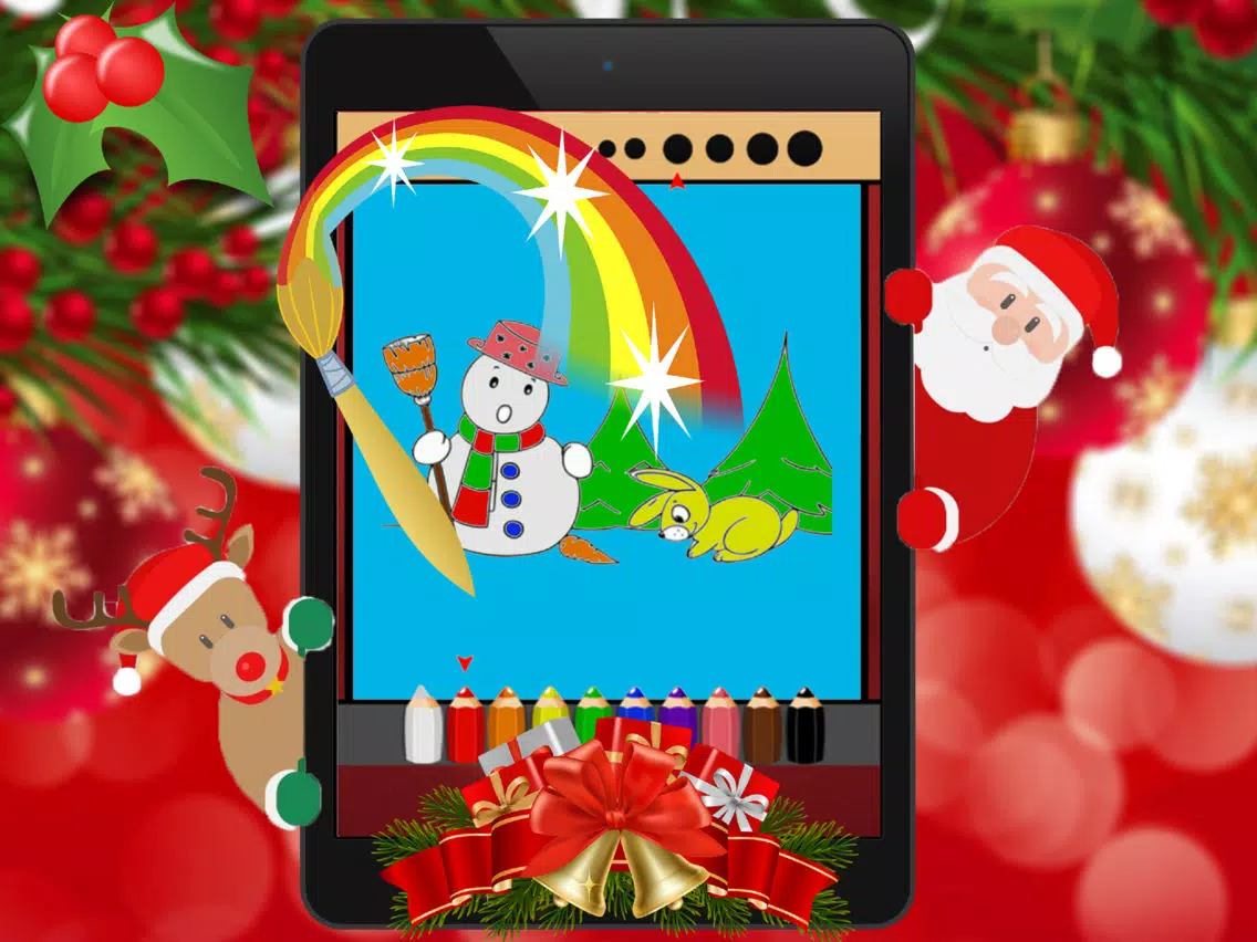 christmas coloring book - drawing & painting pages for preschool kids iPad 应用截图