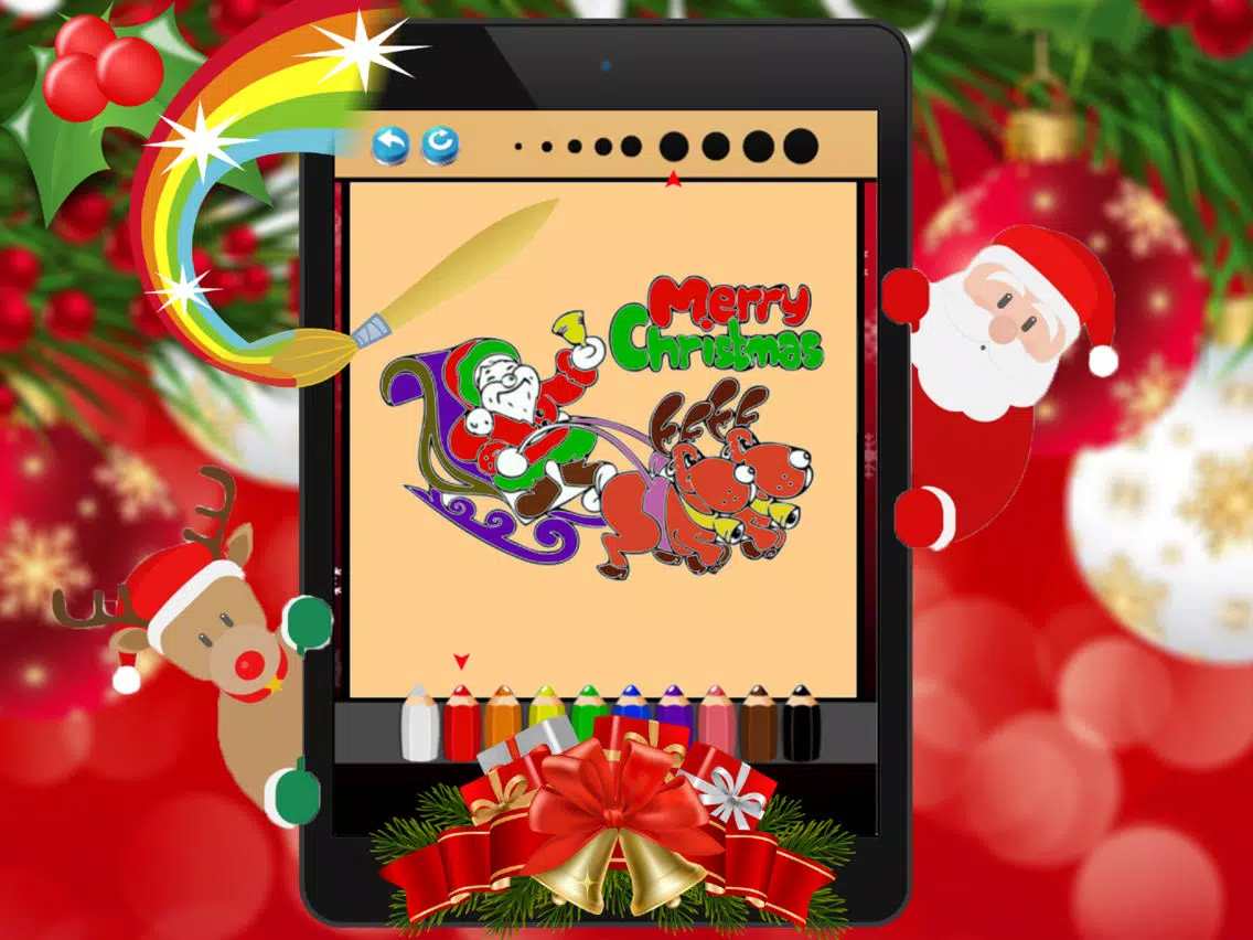 christmas coloring book - drawing & painting pages for preschool kids iPad 应用截图