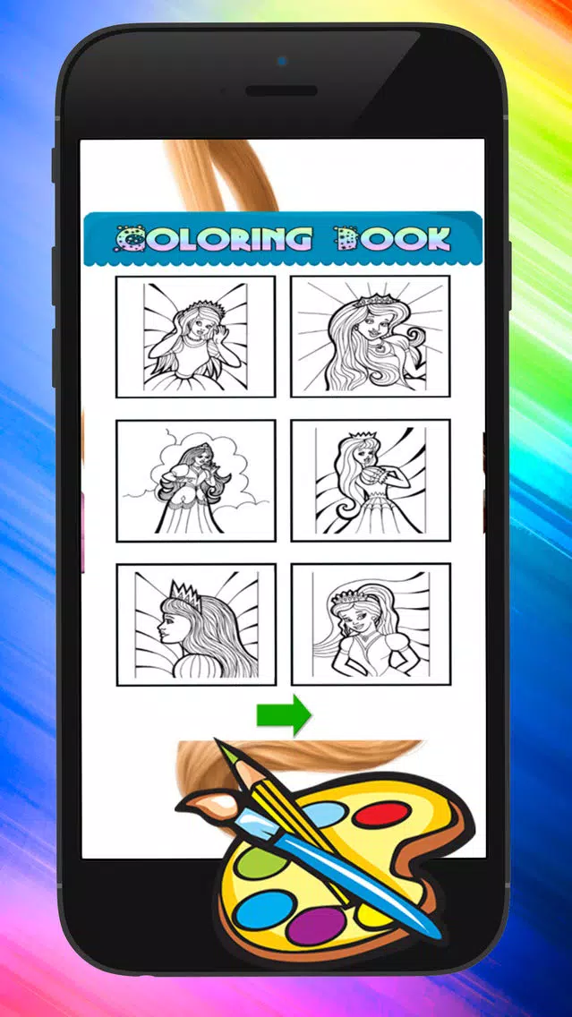 Tangkapan layar Princess Coloring Pages Coloring Set In Pictures