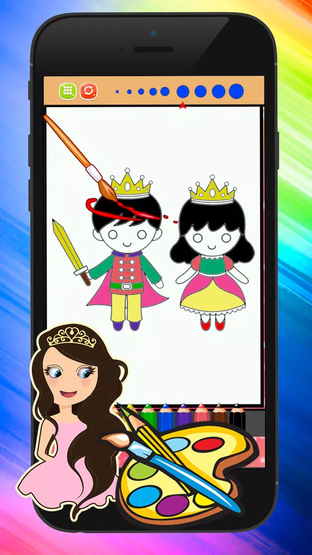 Tangkapan layar Princess Coloring Pages Coloring Set In Pictures