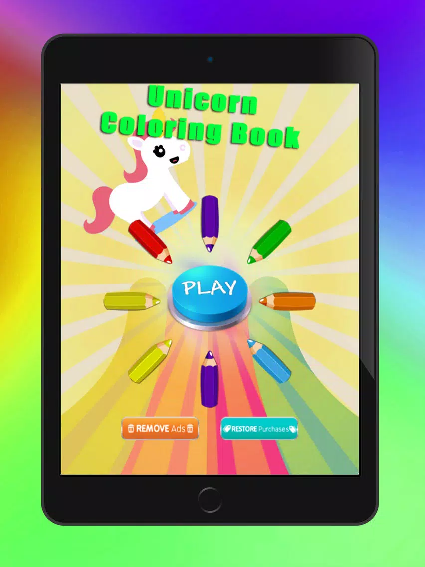 Unicorns Horse Coloring Book Drawing Painting Game iPad Screenshots