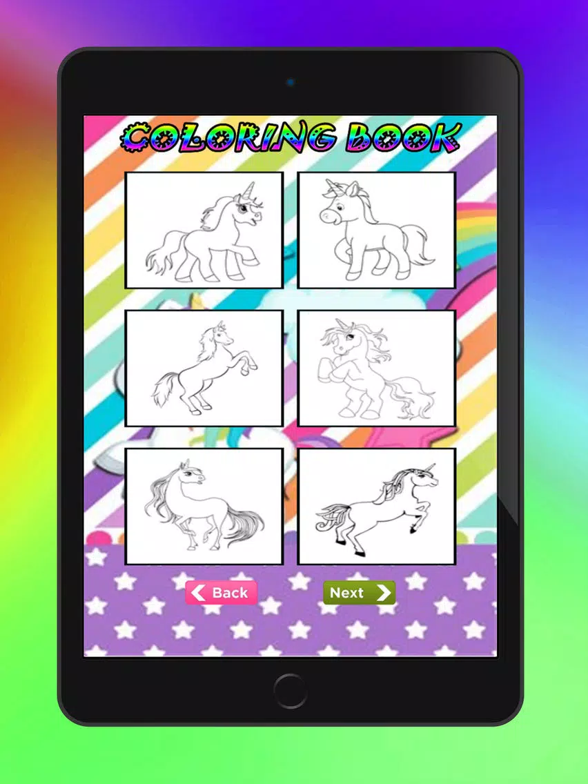 Unicorns Horse Coloring Book Drawing Painting Game iPad Screenshots
