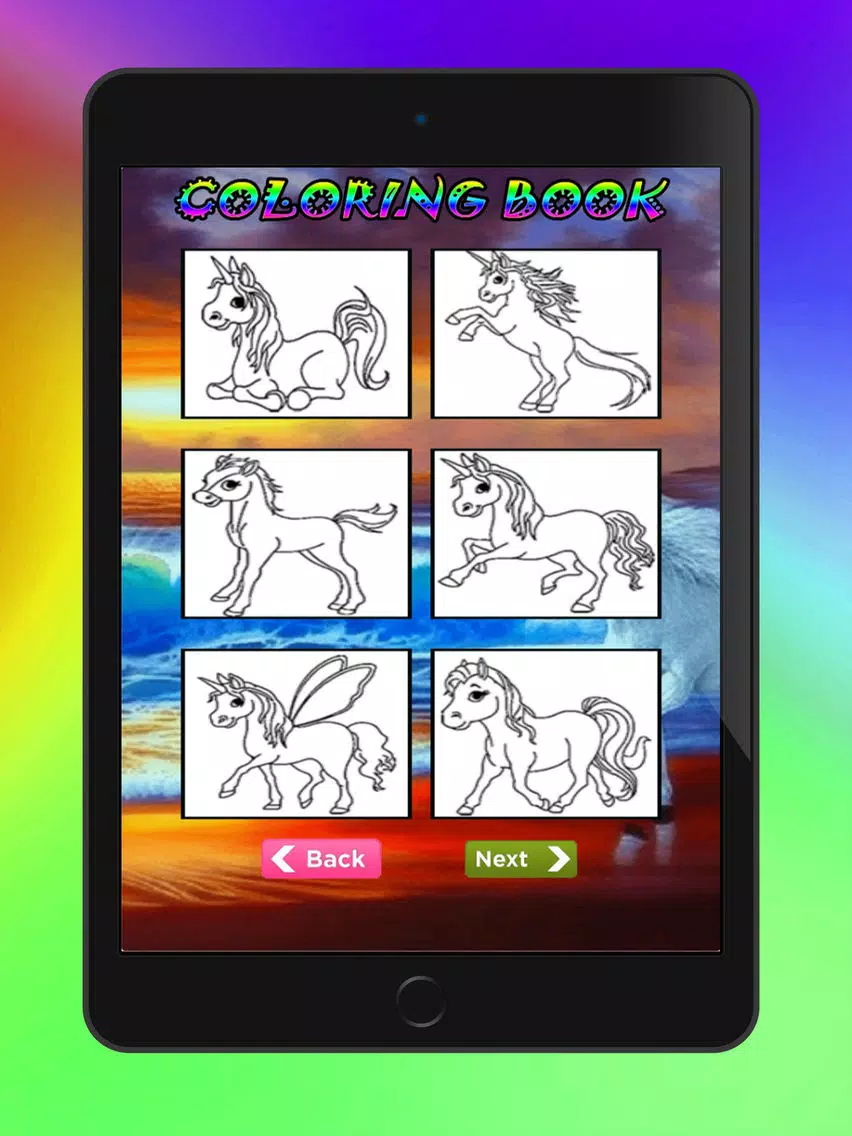 Unicorns Horse Coloring Book Drawing Painting Game iPad Screenshots
