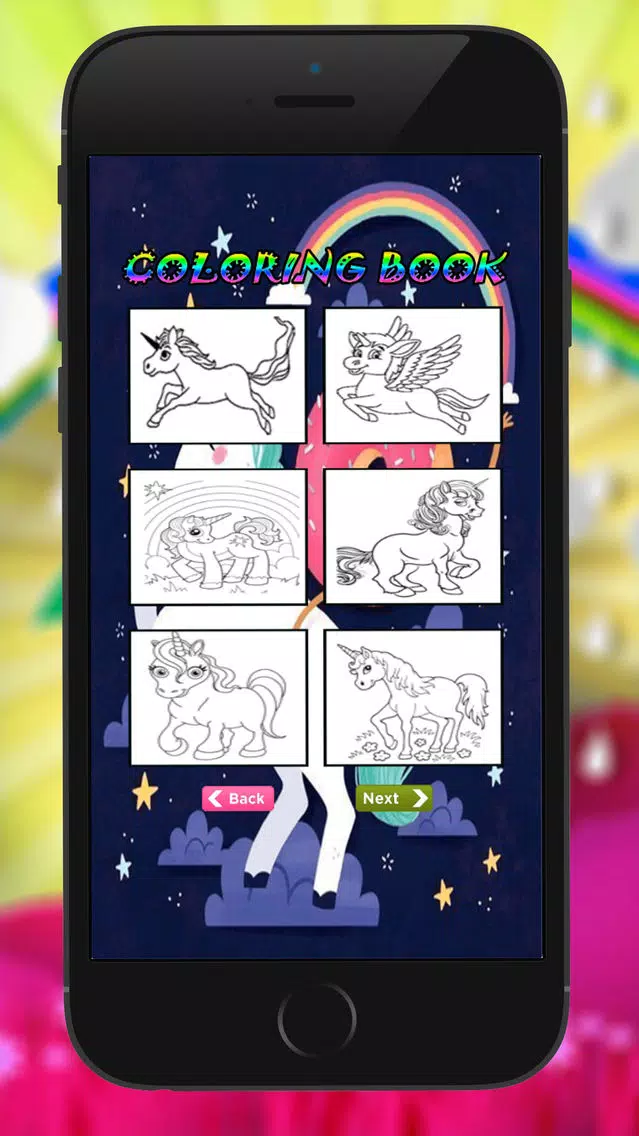 Unicorns Horse Coloring Book Drawing Painting Game Screenshots