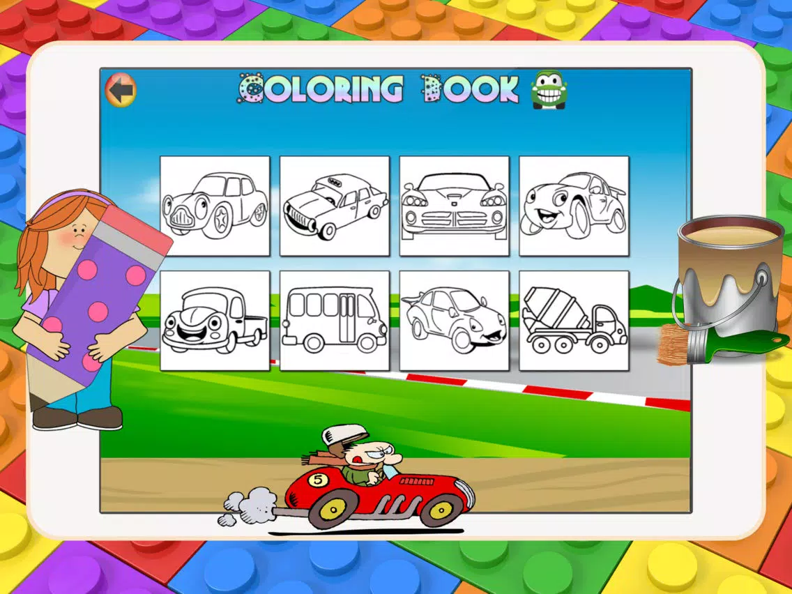 Car Coloring Book - All In 1 Vehicles Draw Paint And Color Pages Games For Kids iPad  سکرین شاٹس