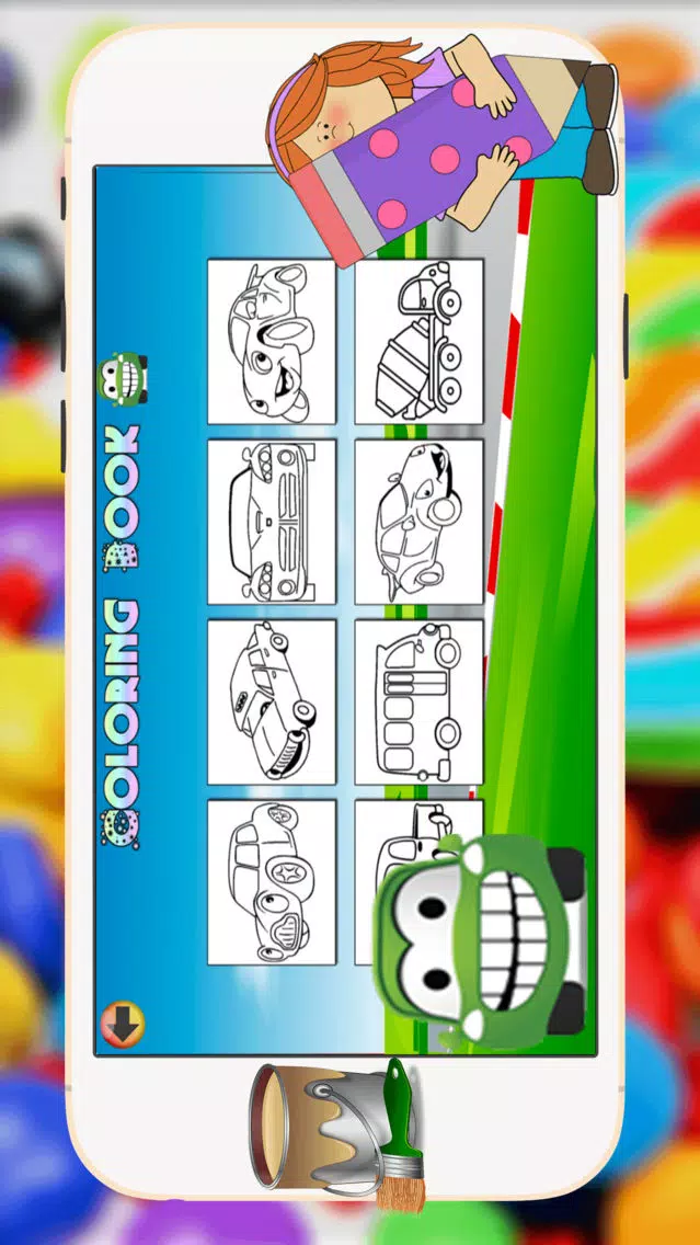 Car Coloring Book - All In 1 Vehicles Draw Paint And Color Pages Games For Kids سکرین شاٹس