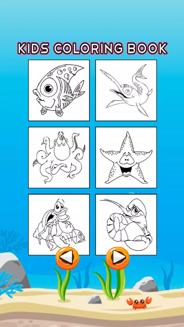 Sea Animals Coloring Book - Underwater Drawing Pages and Painting Learning skill Games For Kid & Toddler Screenshots