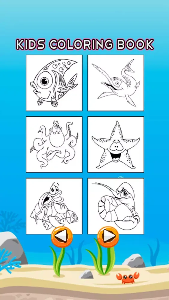 Sea Animals Coloring Book - Underwater Drawing Pages and Painting Learning skill Games For Kid & Toddler Screenshots