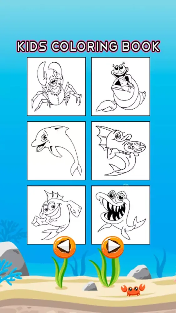 Sea Animals Coloring Book - Underwater Drawing Pages and Painting Learning skill Games For Kid & Toddler Screenshots