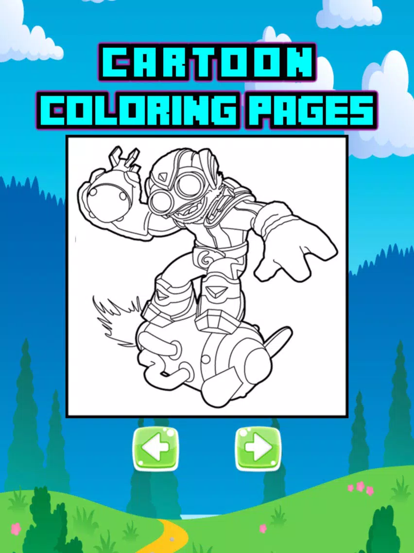 صور Cartoon Characters Coloring Page for Toddler & Kid iPad 