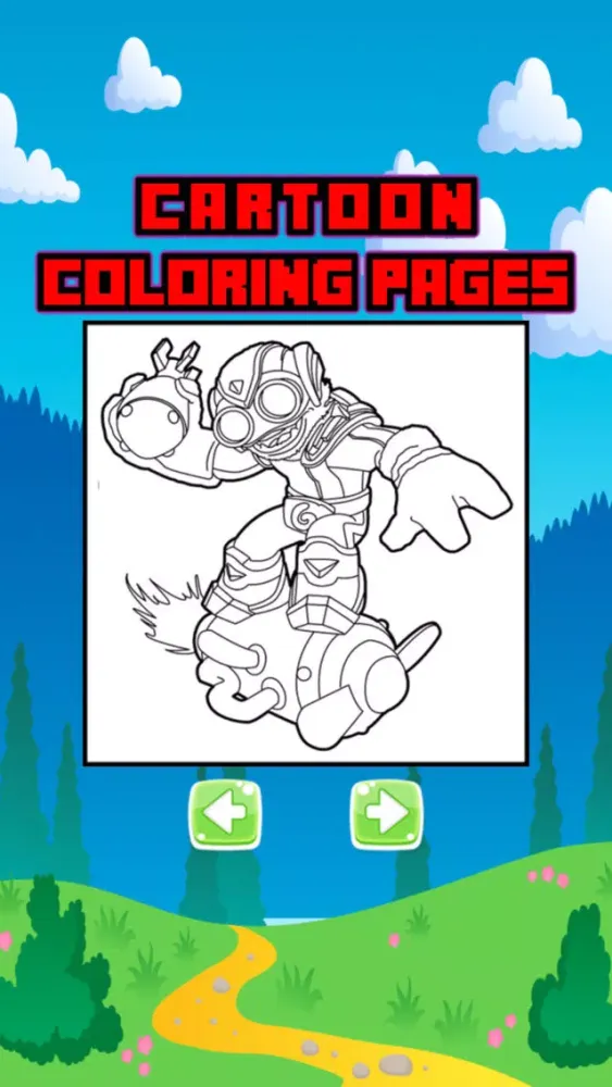 Cartoon Characters Coloring Page for Toddler & Kid Screenshots