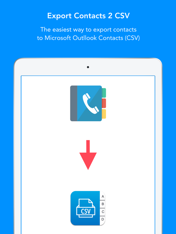 Contacts to Outlook CSV file iPad Screenshots