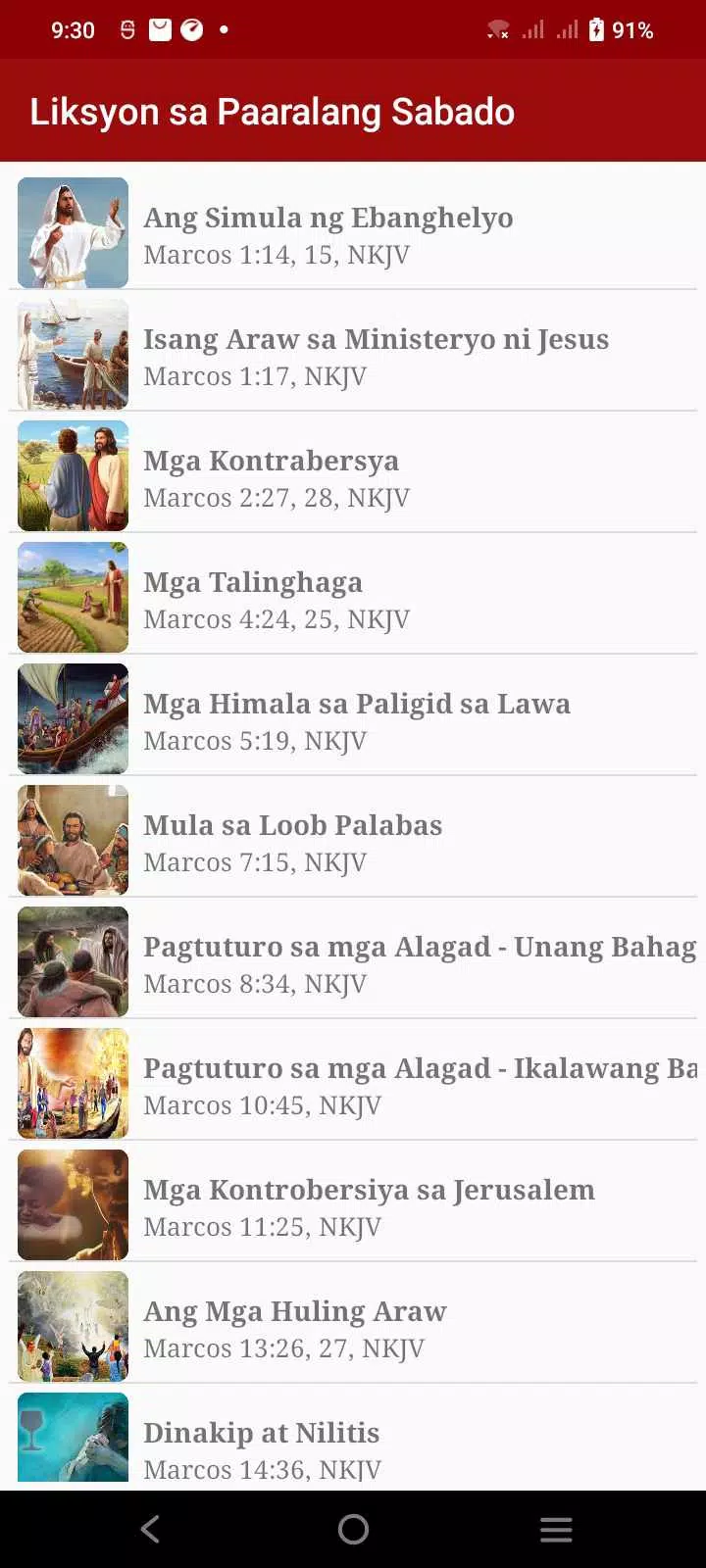 Tagalog: Sabbath School Lesson Screenshots