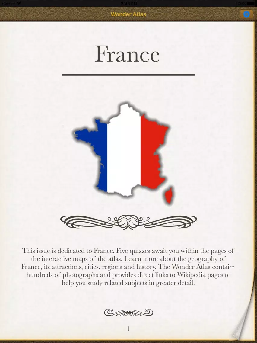 France. The Wonder Atlas Pro iPad Screenshots