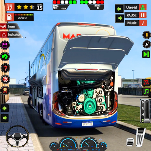 US Bus driving bus Driver 3D
