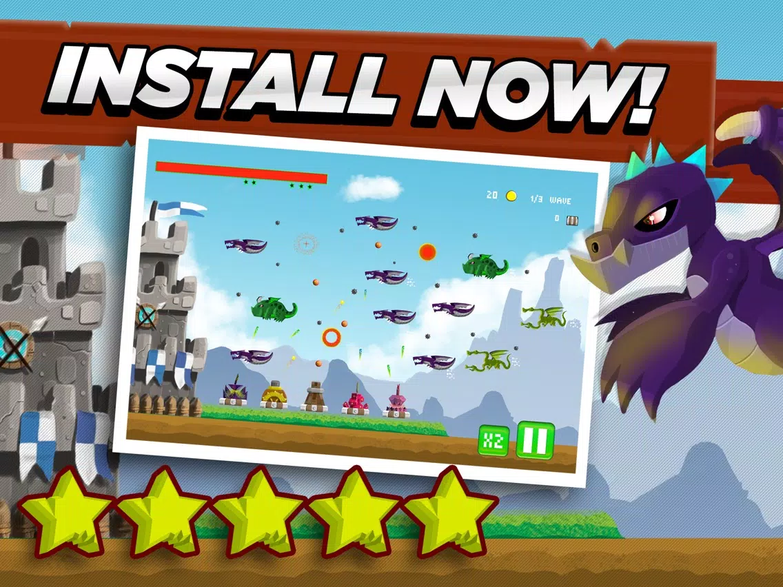 Capturas de pantalla de Spellsword Dragon Clash Defense – Medieval Castle Shooting Action Game for Kids FREE iPad 