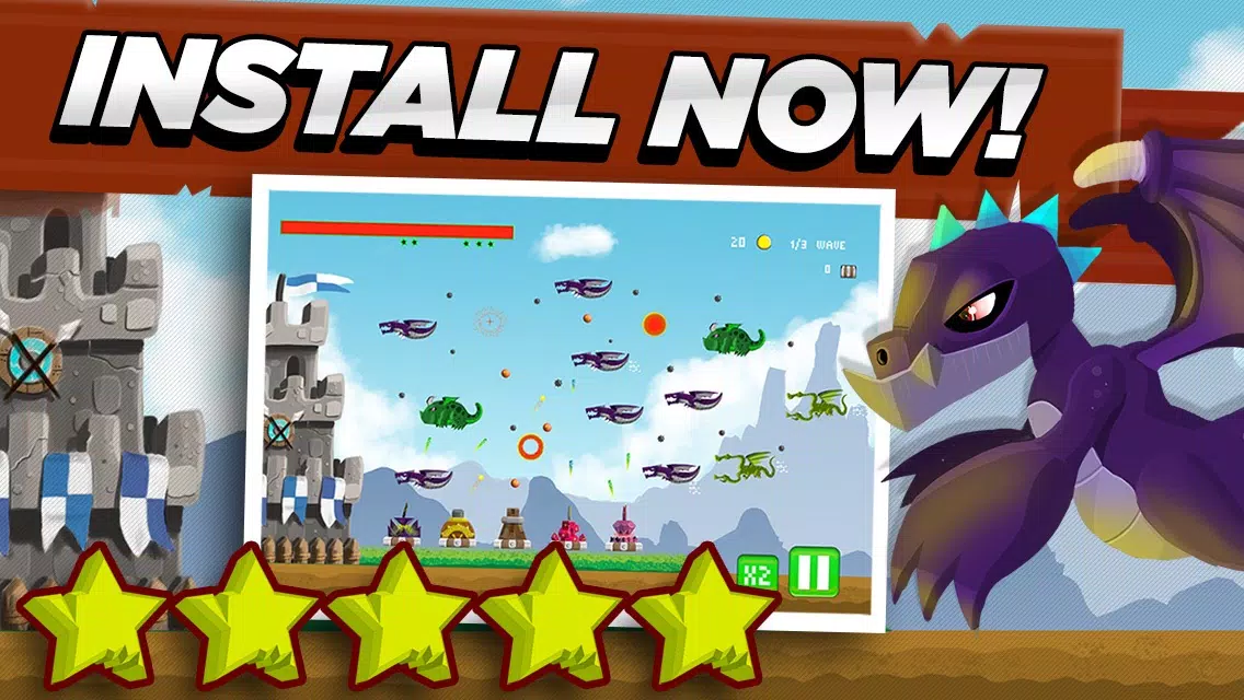 Capturas de pantalla de Spellsword Dragon Clash Defense – Medieval Castle Shooting Action Game for Kids FREE