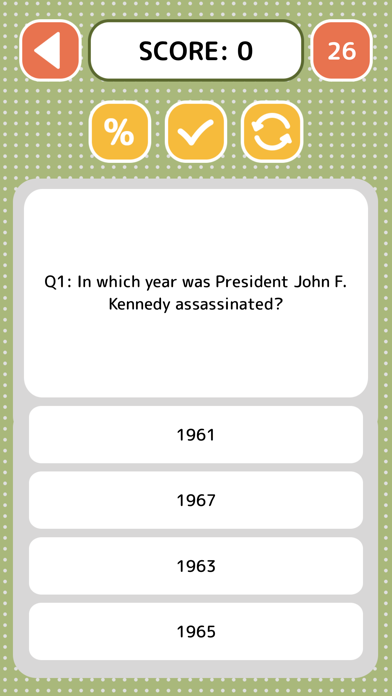 History Quiz - Game Screenshots