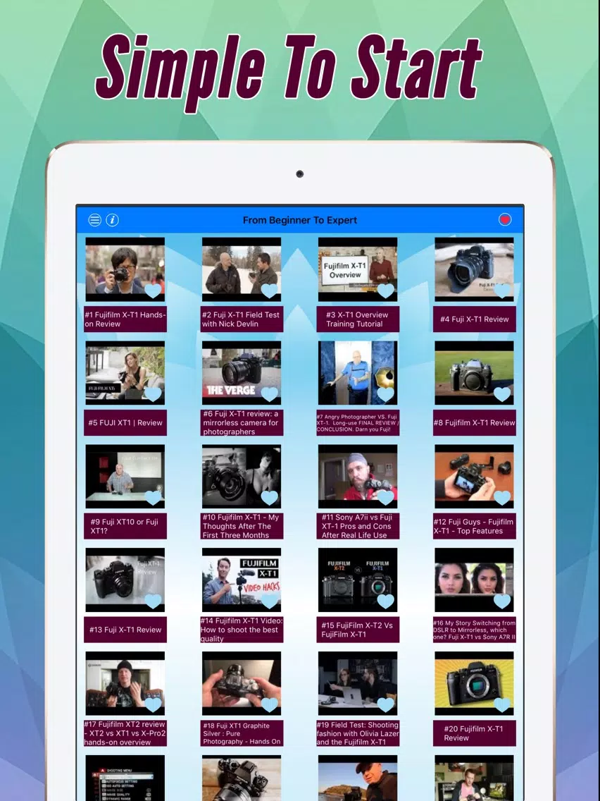 Videos Training For Fuji X-T1 Pro iPad Screenshots